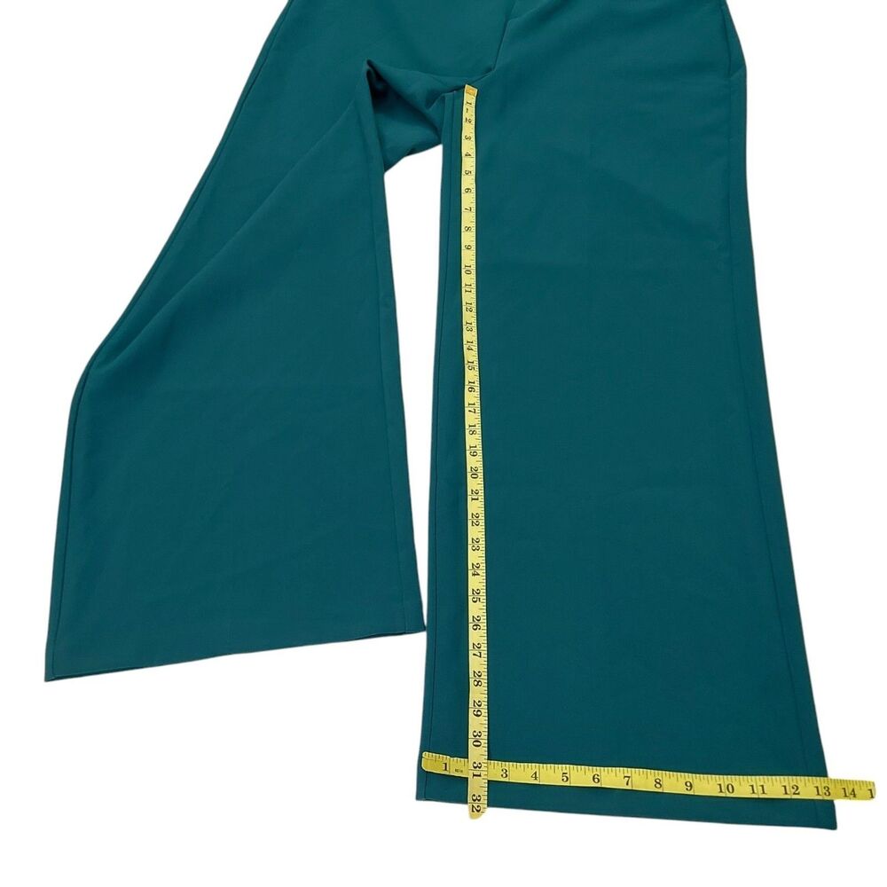 Torrid Structured Wide Leg Pant Trouser Womens 14 Dark Teal Plus High Rise Work - Picture 11 of 11